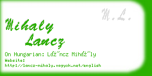 mihaly lancz business card